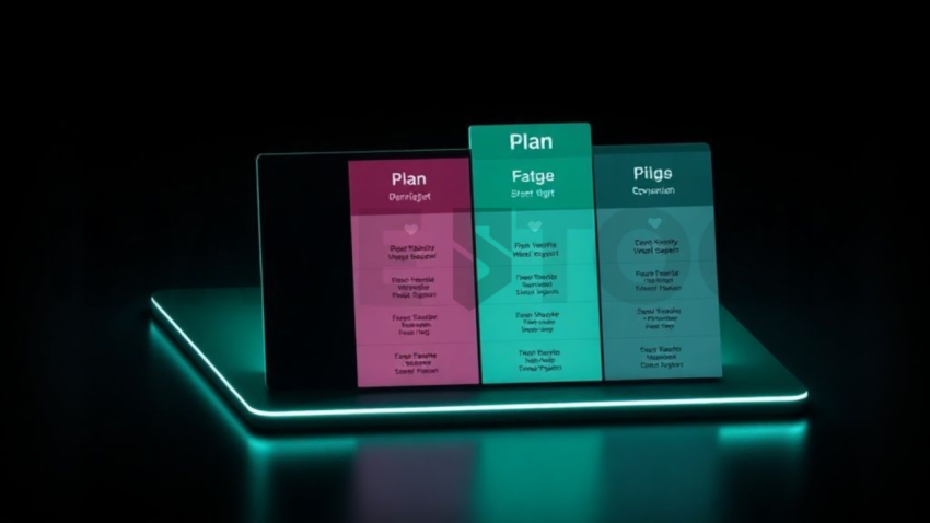 Plan Comparison Card Emerald Soft Glow Dark UI Card 2025 – 8K