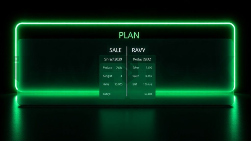Plan Comparison Card Green Neon Medium Glow Dark UI Card 2025 – 8K
