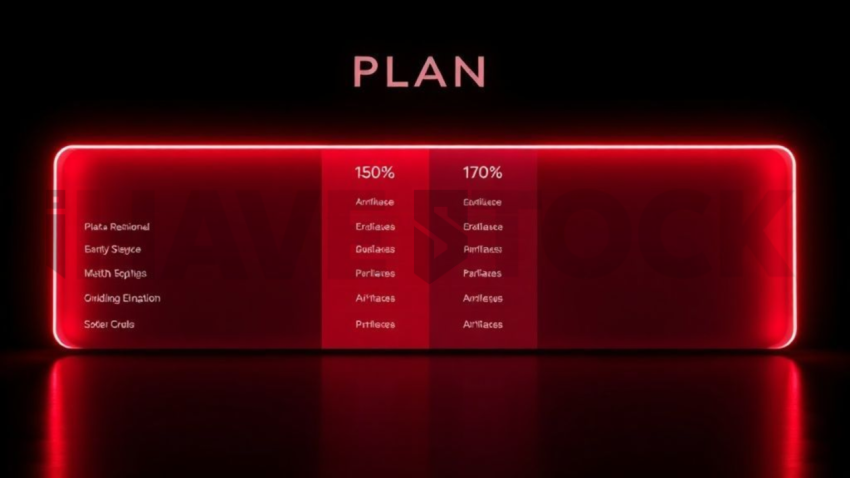 Plan Comparison Card Red Neon Strong Glow Dark UI Card 2025 – 8K