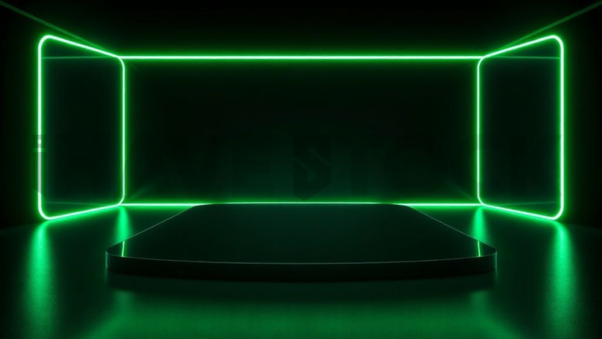 Product Showcase Card Green Neon Ultra Glow Dark UI Card 2025 – 8K