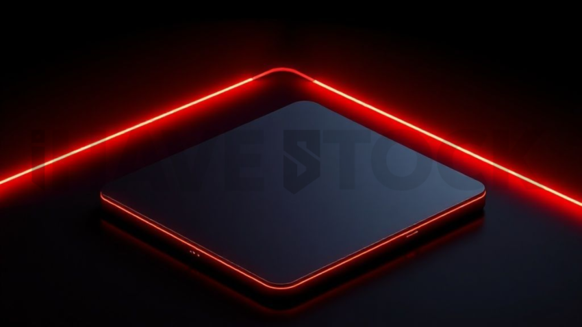 Product Showcase Card Red Neon Strong Glow Dark UI Card 2025 – 8K