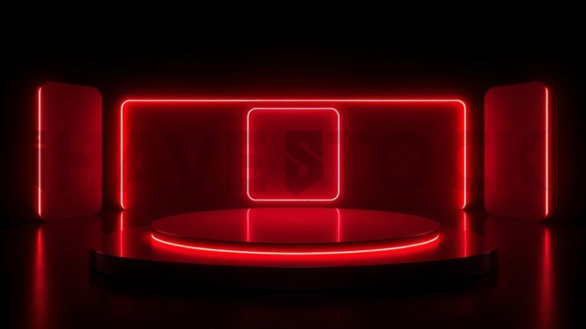 Product Showcase Card Red Neon Ultra Glow Dark UI Card 2025 – 8K