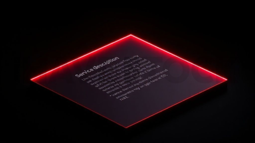 Service Description Card Red Neon Medium Glow Dark UI Card 2025 – 8K