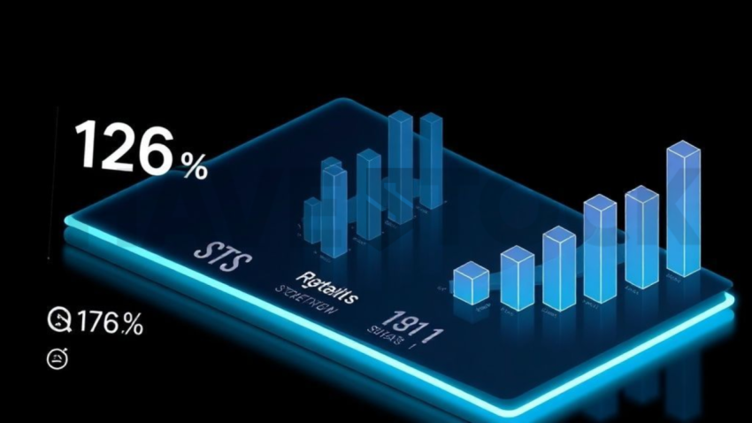 Stats Overview Card Cyan Soft Glow Dark UI Card 2025 – 8K