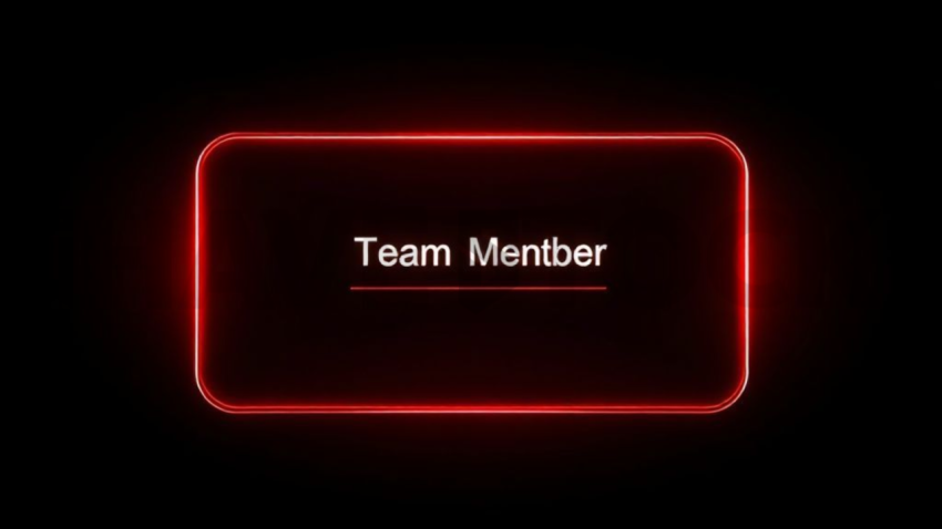 Team Member Card Red Neon Soft Glow Dark UI Card 2025 – 8K