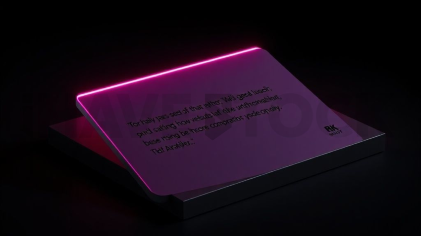 Testimonial Card Magenta Medium Glow Dark UI Card 2025 – 8K