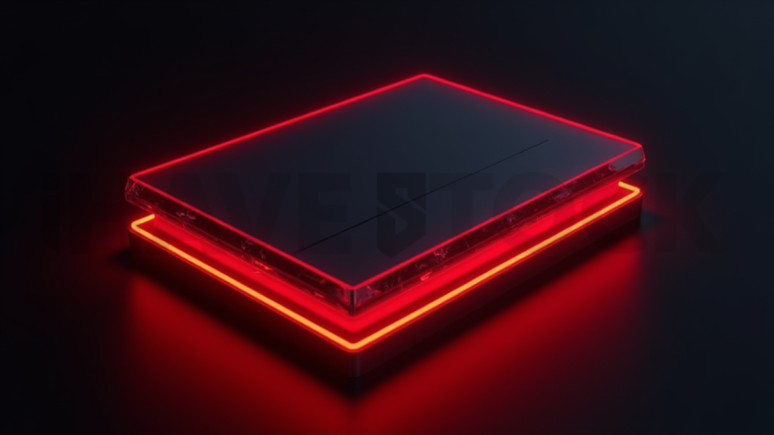 Dark Mode CTA Card Red Neon Ultra Glow Dark UI Card 2025 – 8K