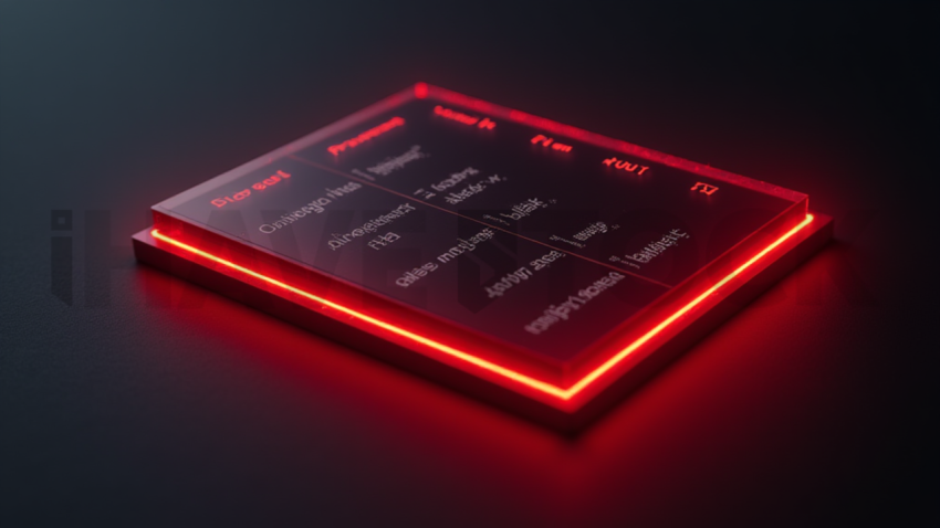 Plan Comparison Card Red Neon Strong Glow Dark UI Card 2025 – 8K