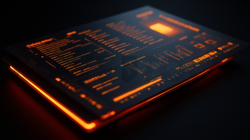 Stats Overview Card Amber Medium Glow Dark UI Card 2025 – 8K