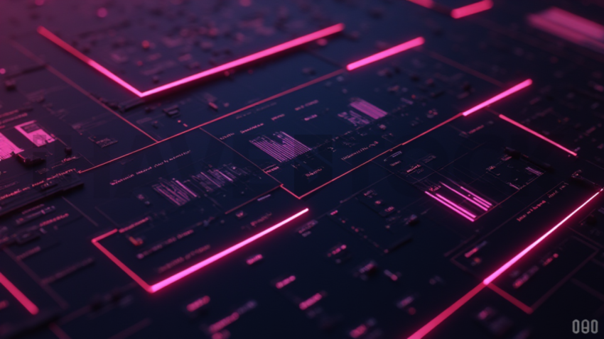 Stats Overview Card Magenta Soft Glow Dark UI Card 2025 – 8K