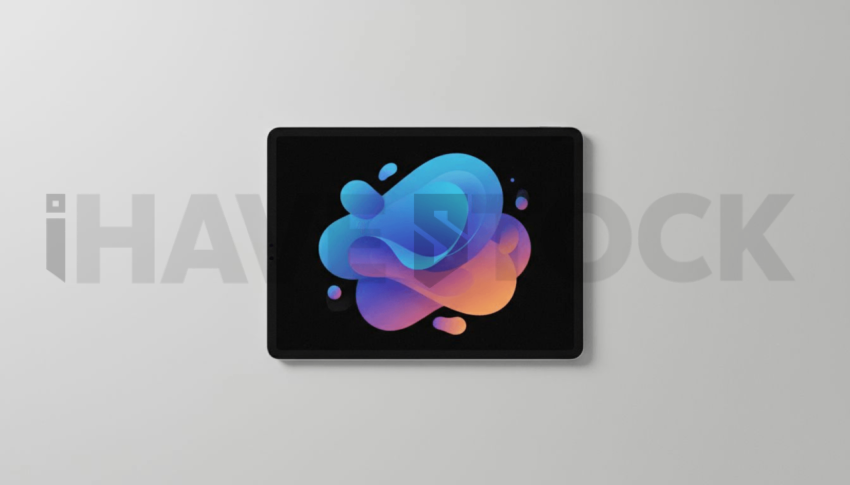 Cinematic landing page   UI concept — tablet screen UI concept screen (shape layout, no text), digital product design studio — premium digital advertising asset #0192