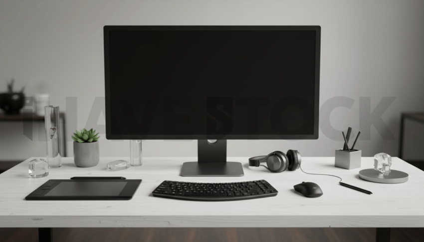 Cinematic landing page   UI concept — ultrawide display screen 100  empty mockup screen, digital product design studio — premium digital advertising asset #0147