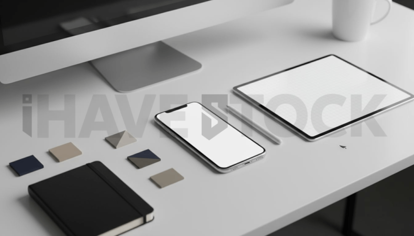 Cinematic landing page   UI concept — smartphone screen 100  empty mockup screen, digital product design studio — premium digital advertising asset #0105