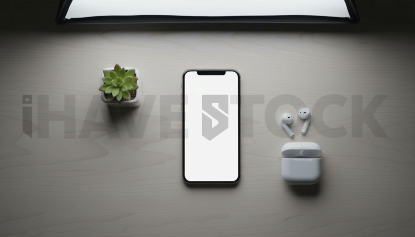 Cinematic landing page   UI concept — smartphone screen 100  empty mockup screen, premium minimalist workspace — premium digital advertising asset #0061