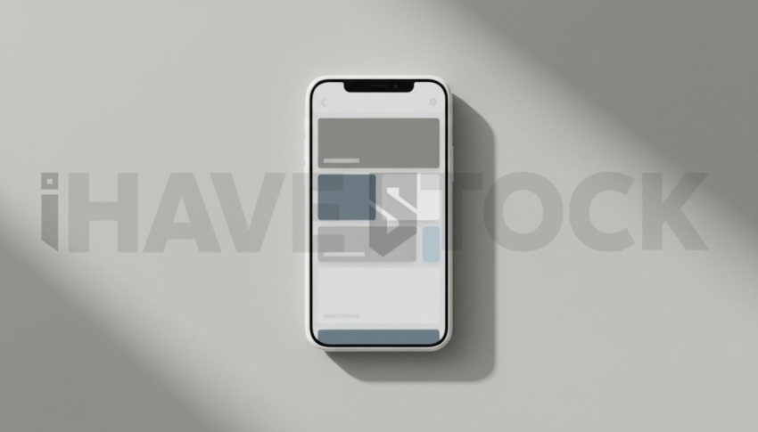 Cinematic landing page   UI concept — smartphone screen UI concept screen (shape layout, no text), digital product design studio — premium digital advertising asset #0084