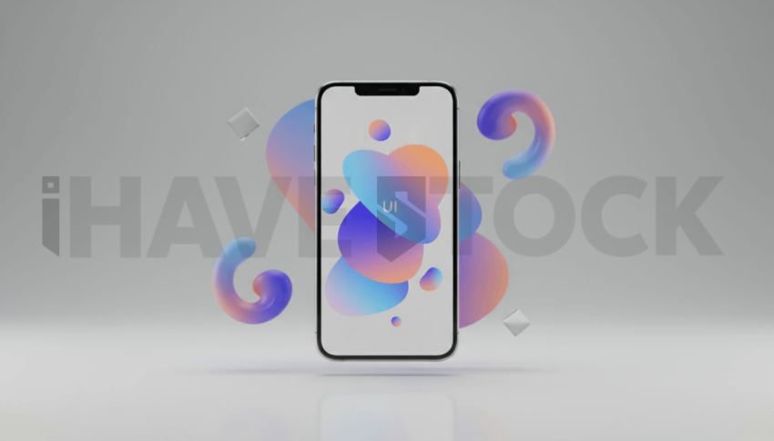 Cinematic landing page   UI concept — smartphone screen UI concept screen (shape layout, no text), digital product design studio — premium digital advertising asset #0098