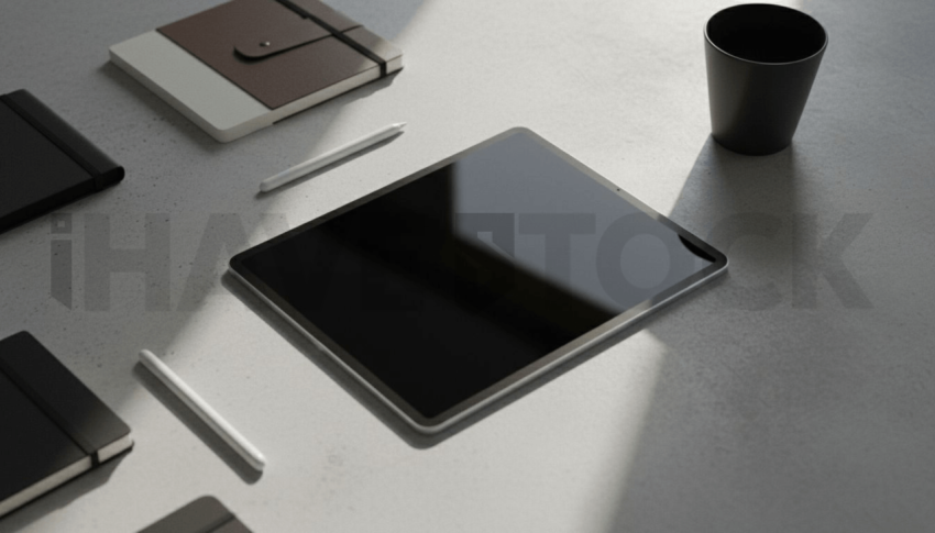 Cinematic landing page   UI concept — tablet screen 100  empty mockup screen, digital product design studio — premium digital advertising asset #0063