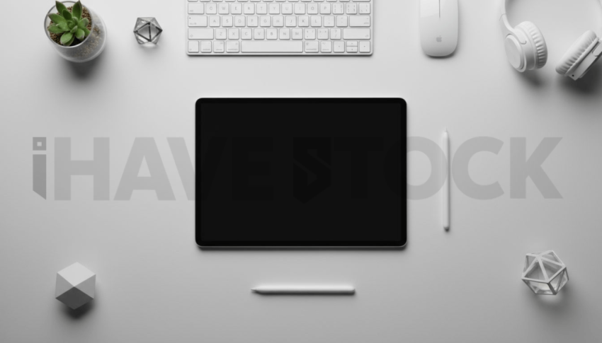 Cinematic landing page   UI concept — tablet screen 100  empty mockup screen, digital product design studio — premium digital advertising asset #0071