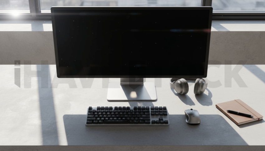 Cinematic landing page   UI concept — ultrawide display screen 100  empty mockup screen, digital product design studio — premium digital advertising asset #0281