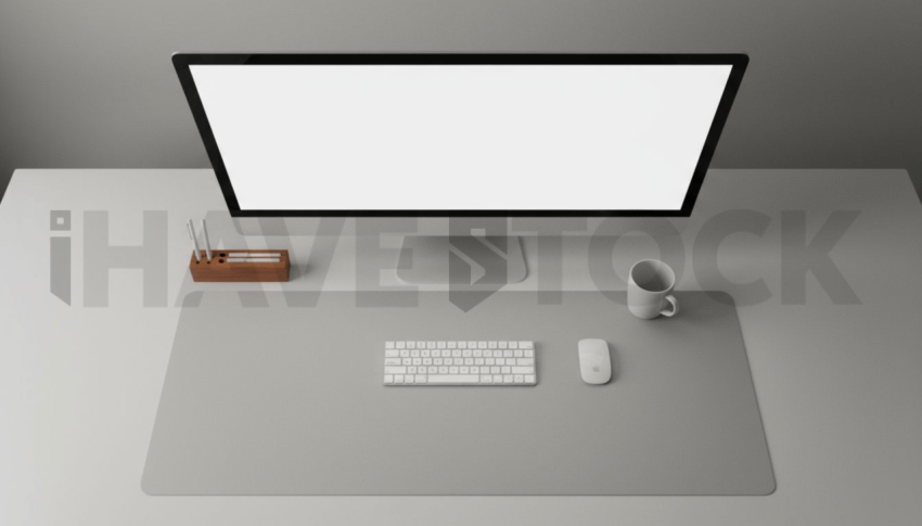 Cinematic landing page   UI concept — ultrawide display screen 100  empty mockup screen, premium minimalist workspace — premium digital advertising asset #0129