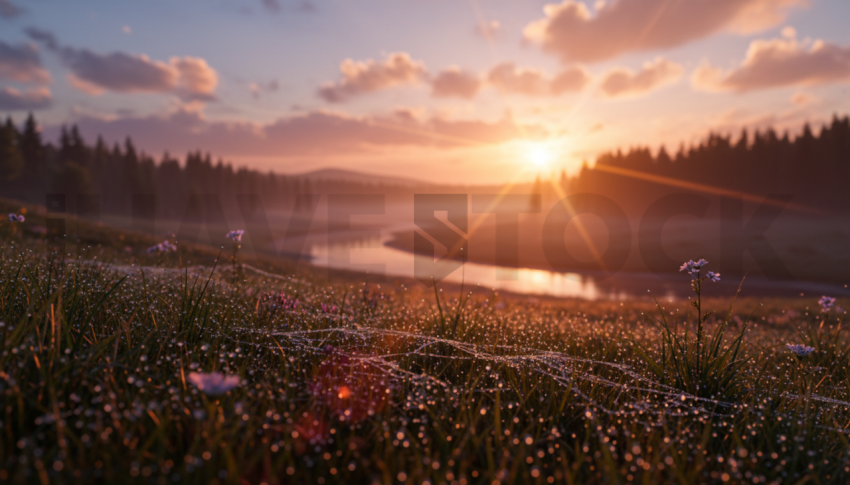 Morning Dew In Sunlight   Weather & Atmosphere N&L ATM 0084