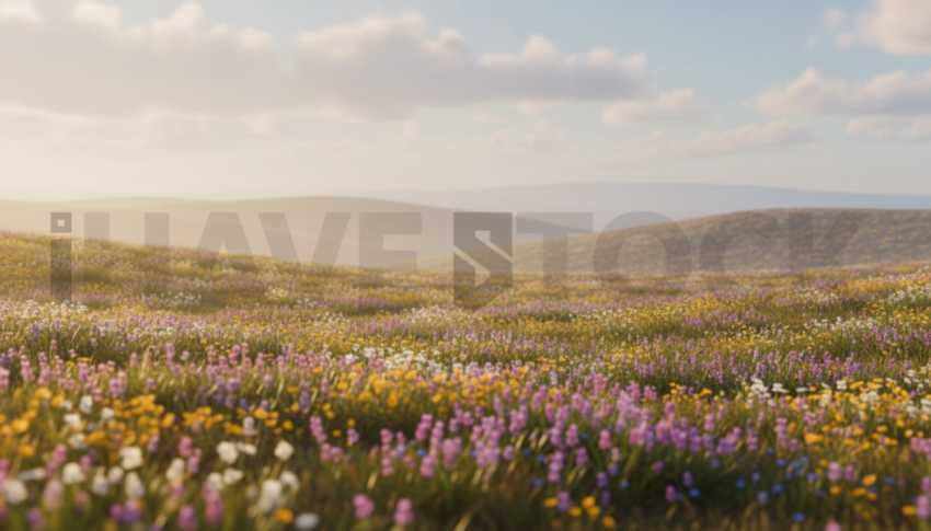 Wildflowers On Gentle Hills   Fields & Countryside