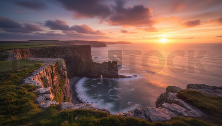Seaside Cliffs At Sunset   Beaches & Oceans N&L OCN 0017 N&L OCN 0074 N&L OCN 0017