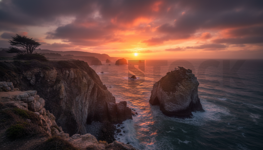 Seaside Cliffs At Sunset   Beaches & Oceans N&L OCN 0076 N&L OCN 0015 N&L OCN 0076