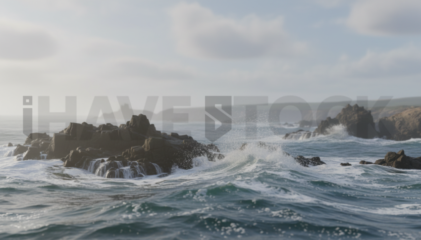 Waves Crashing On Rocks   Beaches & Oceans N&L OCN 0060 N&L OCN 0031 N&L OCN 0060