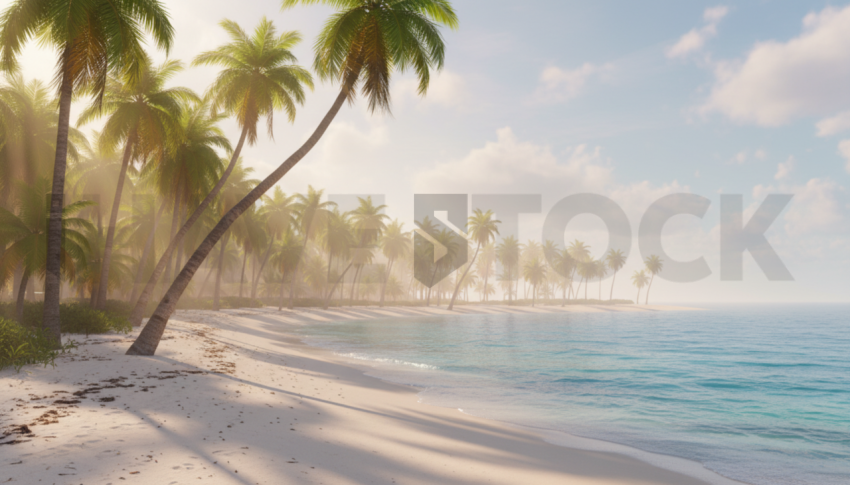 White Sand Beach With Palm Trees   Beaches & Oceans N&L OCN 0021 N&L OCN 0070 N&L OCN 0021