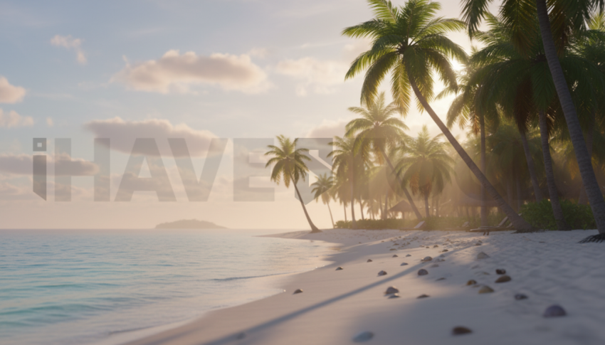 White Sand Beach With Palm Trees   Beaches & Oceans N&L OCN 0061 N&L OCN 0030 N&L OCN 0061