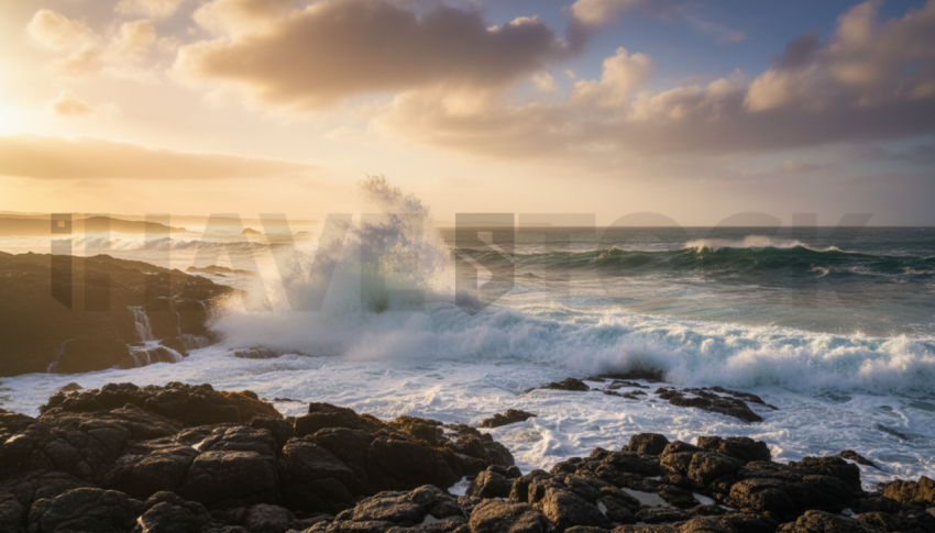 Waves Crashing On Rocks   Beaches & Oceans N&L OCN 0075 N&L OCN 0016 N&L OCN 0075