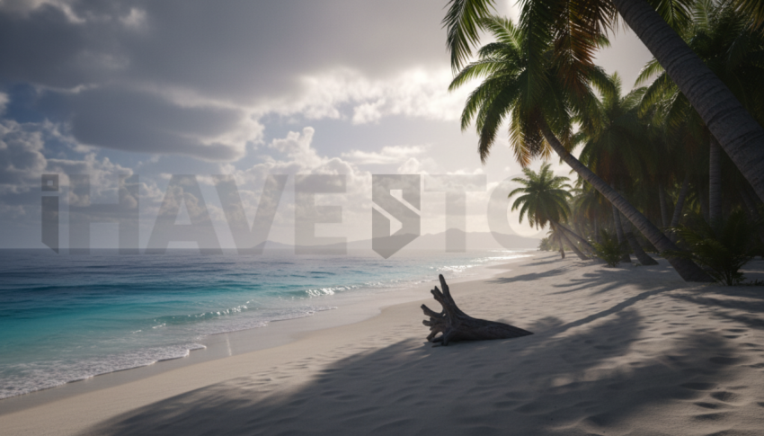 White Sand Beach With Palm Trees   Beaches & Oceans N&L OCN 0084 N&L OCN 0007 N&L OCN 0084