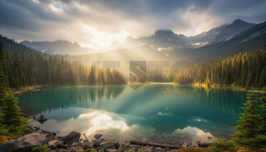 Emerald Lake With Sunlight   Lakes & Rivers N&L RVS 0051