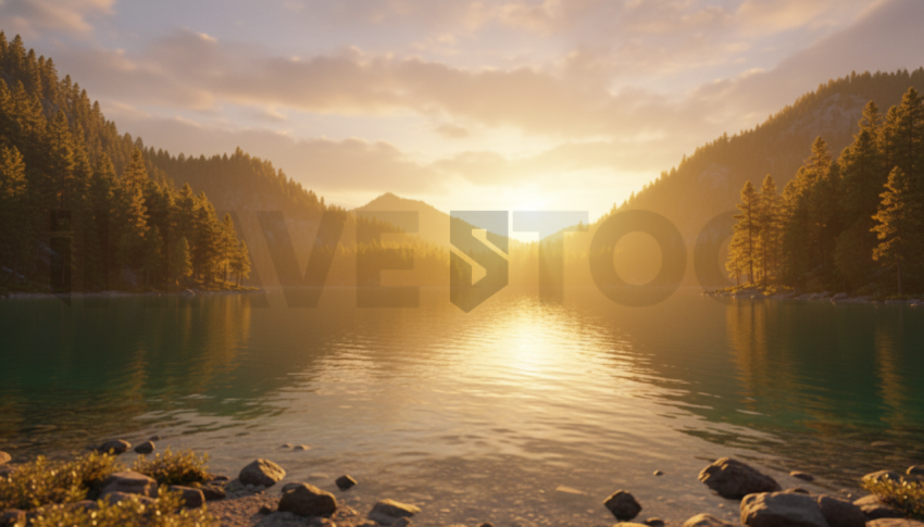 Emerald Lake With Sunlight   Lakes & Rivers N&L RVS 0078