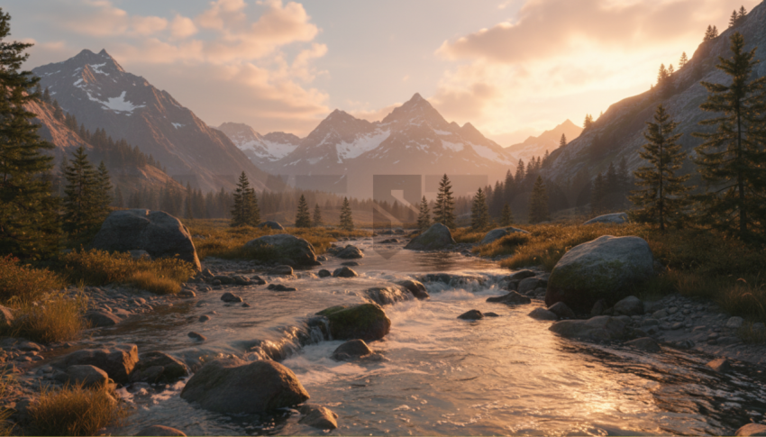 Mountain River Stream   Lakes & Rivers N&L RVS 0014