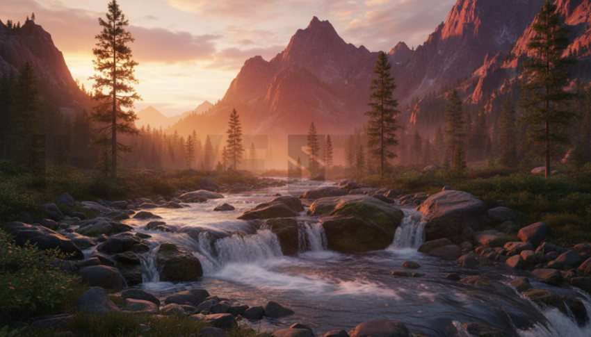 Mountain River Stream   Lakes & Rivers N&L RVS 0064