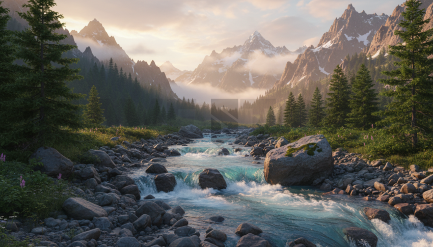 Mountain River Stream   Lakes & Rivers N&L RVS 0072