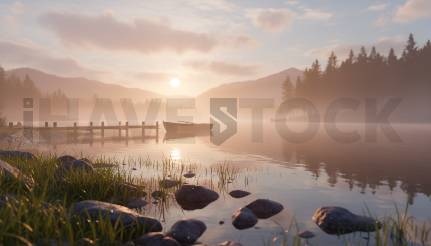 Peaceful Lakeside Morning   Lakes & Rivers N&L RVS 0038