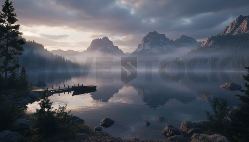 Peaceful Lakeside Morning   Lakes & Rivers N&L RVS 0092