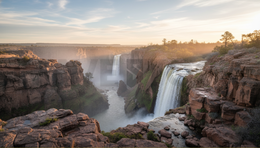 Waterfall In Rocky Canyon   Lakes & Rivers N&L RVS 0022