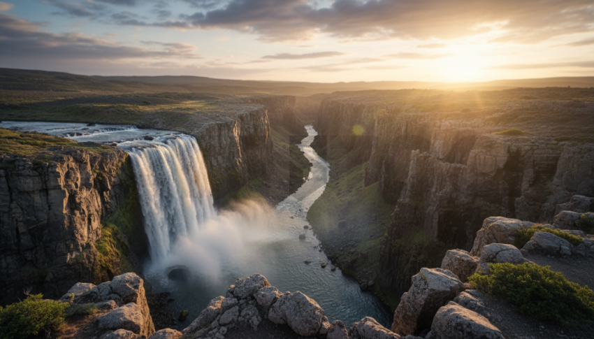 Waterfall In Rocky Canyon   Lakes & Rivers N&L RVS 0044
