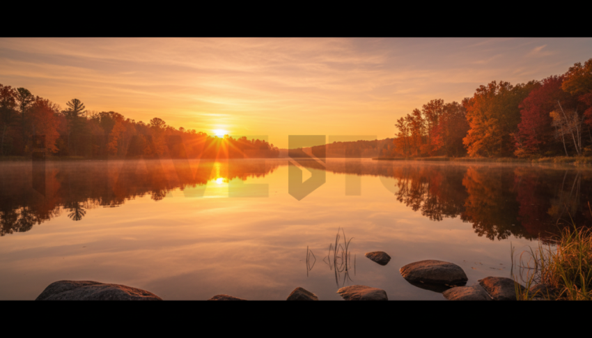 Autumn Lake Reflection   Lakes & Rivers N&L RVS 0016