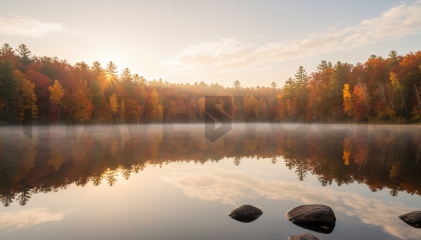 Autumn Lake Reflection   Lakes & Rivers N&L RVS 0034