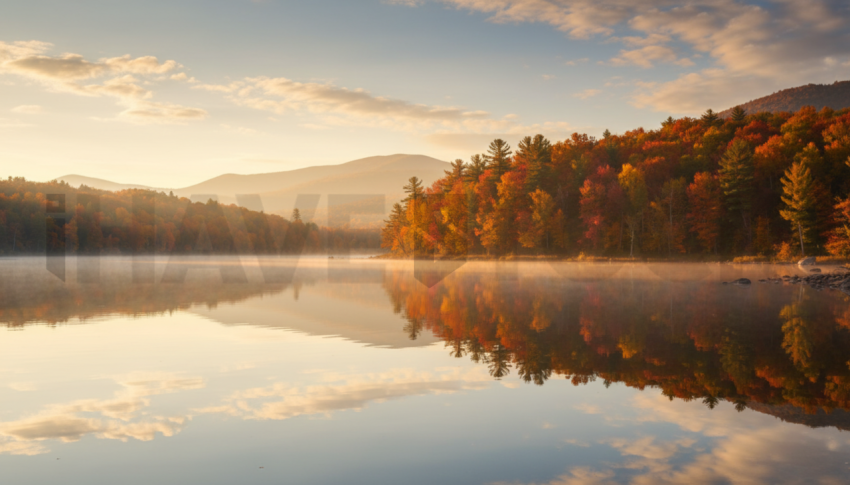 Autumn Lake Reflection   Lakes & Rivers N&L RVS 0042
