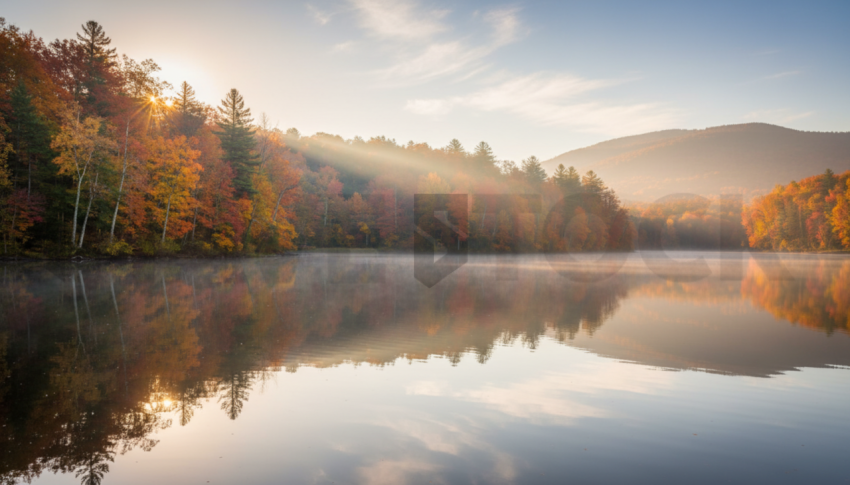 Autumn Lake Reflection   Lakes & Rivers N&L RVS 0039