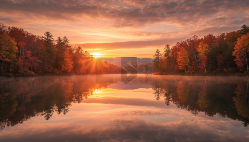 Autumn Lake Reflection   Lakes & Rivers N&L RVS 0047