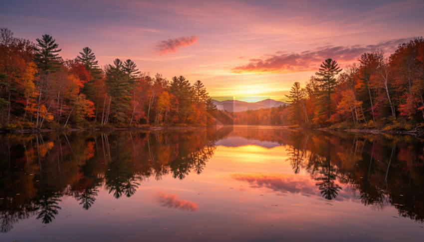 Autumn Lake Reflection   Lakes & Rivers N&L RVS 0060