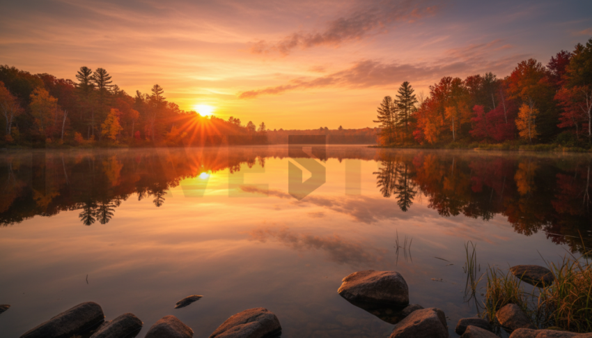 Autumn Lake Reflection   Lakes & Rivers N&L RVS 0068