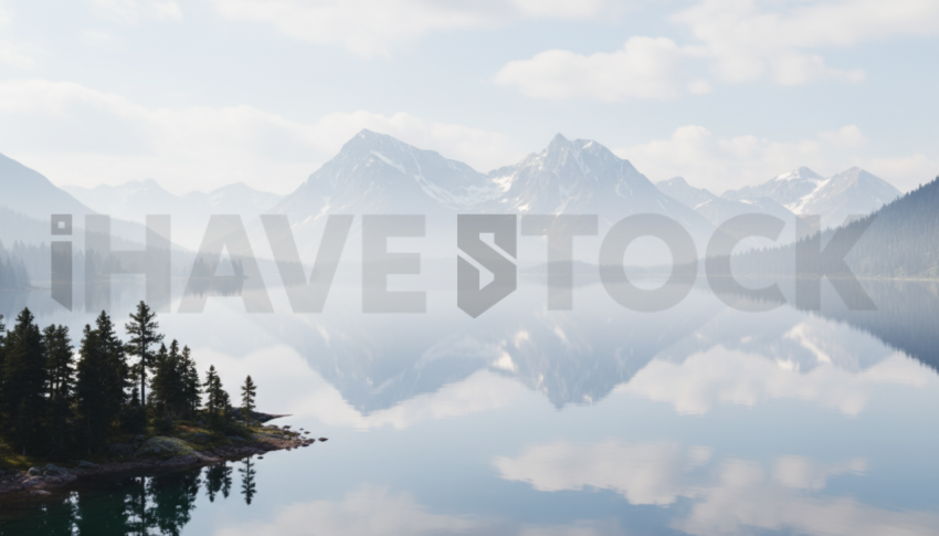 Mountain Lake Reflection   Mountains & Valleys N&L VAL 0006